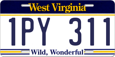 WV license plate 1PY311