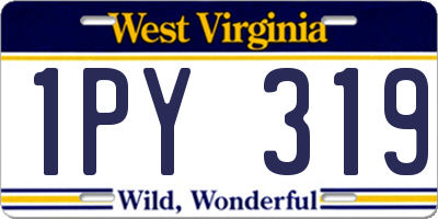WV license plate 1PY319