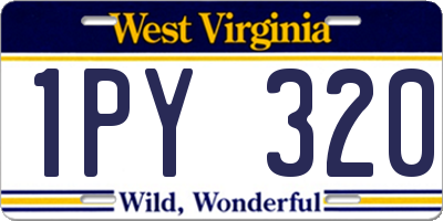 WV license plate 1PY320