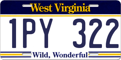 WV license plate 1PY322