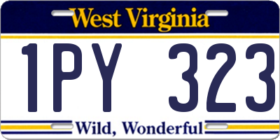 WV license plate 1PY323