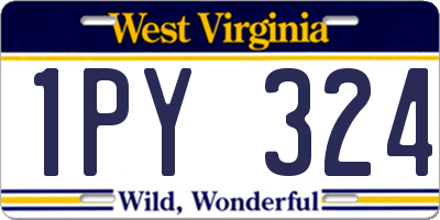 WV license plate 1PY324