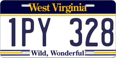 WV license plate 1PY328