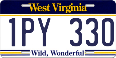 WV license plate 1PY330