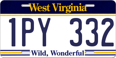 WV license plate 1PY332