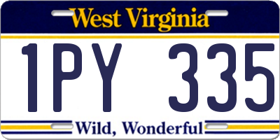 WV license plate 1PY335
