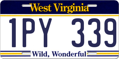 WV license plate 1PY339