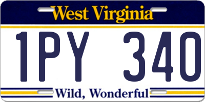 WV license plate 1PY340