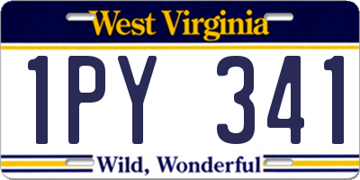 WV license plate 1PY341