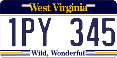 WV license plate 1PY345