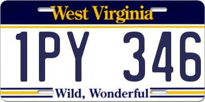 WV license plate 1PY346