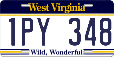 WV license plate 1PY348