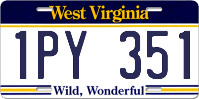 WV license plate 1PY351