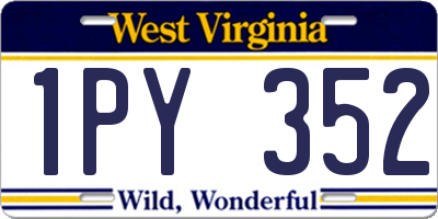 WV license plate 1PY352