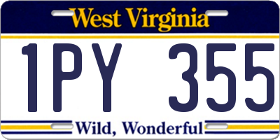 WV license plate 1PY355