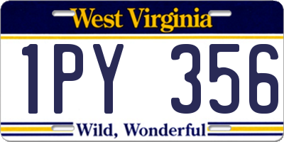 WV license plate 1PY356