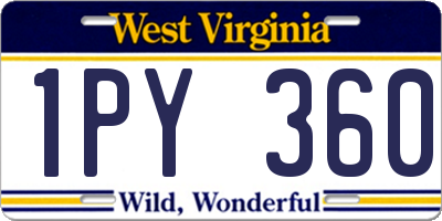 WV license plate 1PY360