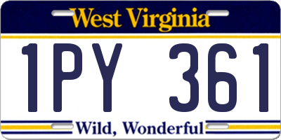 WV license plate 1PY361