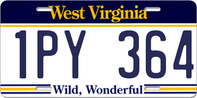 WV license plate 1PY364