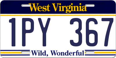WV license plate 1PY367