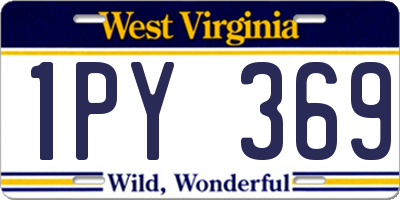 WV license plate 1PY369
