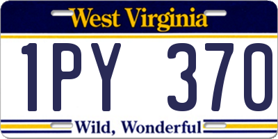 WV license plate 1PY370