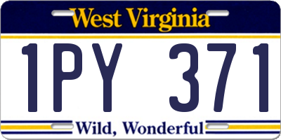 WV license plate 1PY371