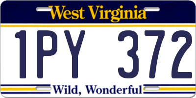 WV license plate 1PY372