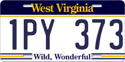 WV license plate 1PY373