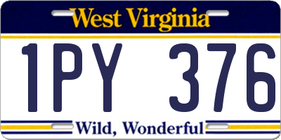 WV license plate 1PY376