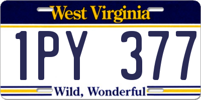 WV license plate 1PY377