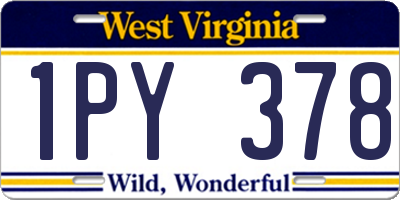 WV license plate 1PY378