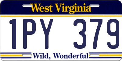WV license plate 1PY379
