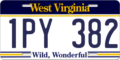 WV license plate 1PY382
