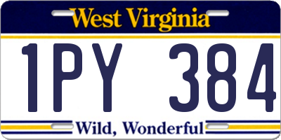 WV license plate 1PY384