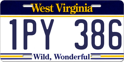 WV license plate 1PY386