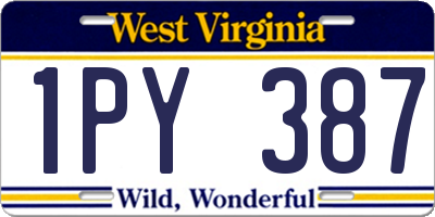 WV license plate 1PY387