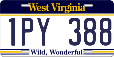 WV license plate 1PY388