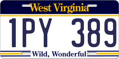 WV license plate 1PY389