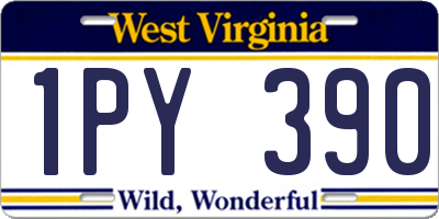 WV license plate 1PY390