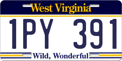 WV license plate 1PY391