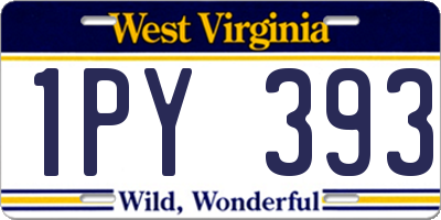 WV license plate 1PY393