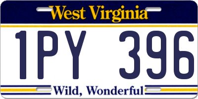 WV license plate 1PY396