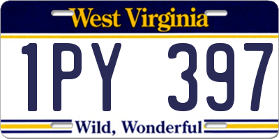 WV license plate 1PY397