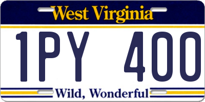 WV license plate 1PY400