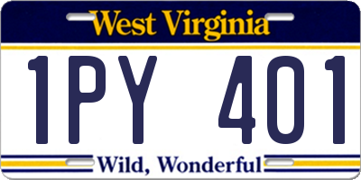 WV license plate 1PY401
