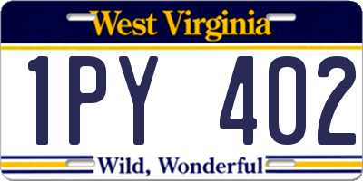 WV license plate 1PY402