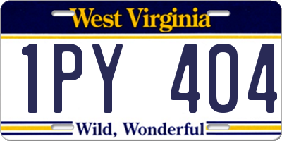 WV license plate 1PY404
