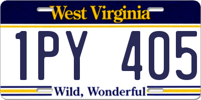 WV license plate 1PY405