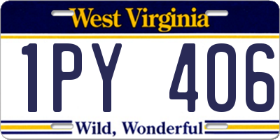 WV license plate 1PY406